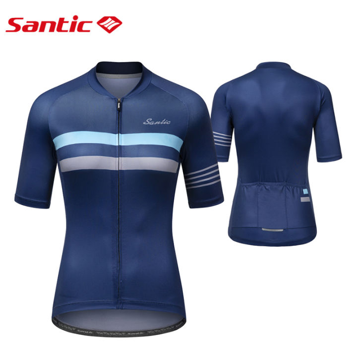 เสื้อขี่จักยาน-santic-สำหรับผู้หญิงเสื้อจักรยานเสือหมอบแขนสั้นมีซิปเสื้อกันลื่นสำหรับจักรยานเสือภูเขาฤดูร้อน