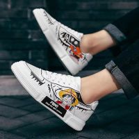 COD DSFGRTUTYIII 【Anime Design】 Fashion Anime Men Sneaker Shoes ONE PIECE Monkey D.Luffy Young Breathable Student