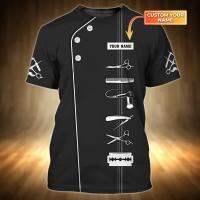 2023 new arrive- xzx180305   Mens T-Shirt For Men Trendy Barber Uniform 3D Print Tees Loose Tops Breathable Short Sleeve Fashion Designer Oversized Clothing