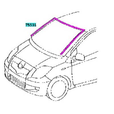 คิ้วกระจกบังลมหน้า Toyota Yaris NCP91 / Vios NCP42 NCP93 / Limo / Altis ZZE121 ( Toyota แท้ศูนย์ 100% )
