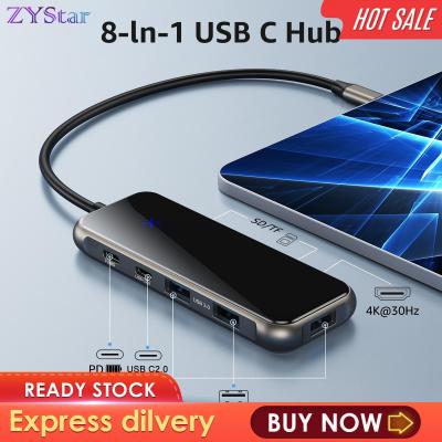 ZYStar USB C Hub แท่นวางมือถือ USB C ตัวแปลงแบบหลายพอร์ตสำหรับแล็ปท็อป Mouse Komputer