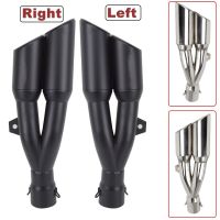 51mm Universal Motorcycle Exhaust Muffler Dual Escape Right Left for BMW f800gs f700gs z900 z1000 fz1 vespa r3 mt07 er6n NMAX155 Haberdashery