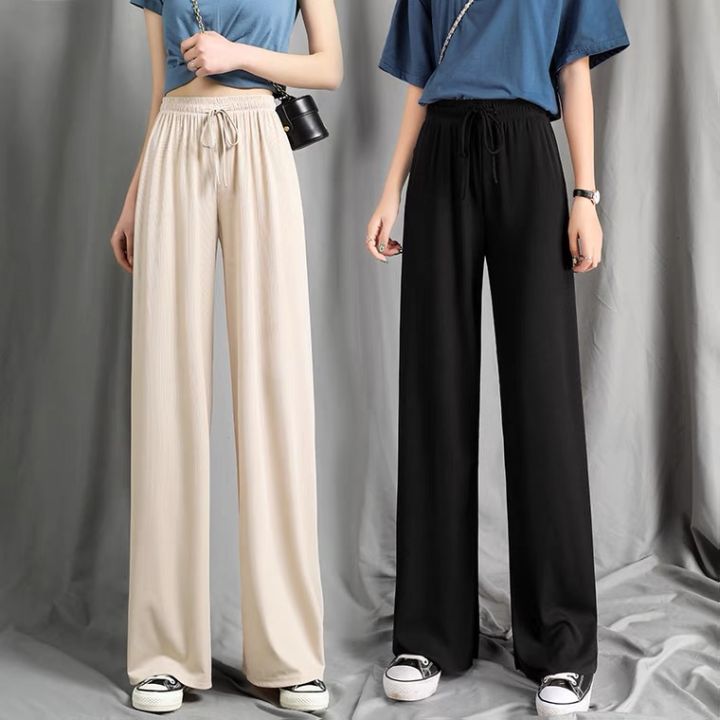 Korean Fashion Clothing Pants | Wide High Waist Chiffon Pants - Women  Korean Fashion - Aliexpress