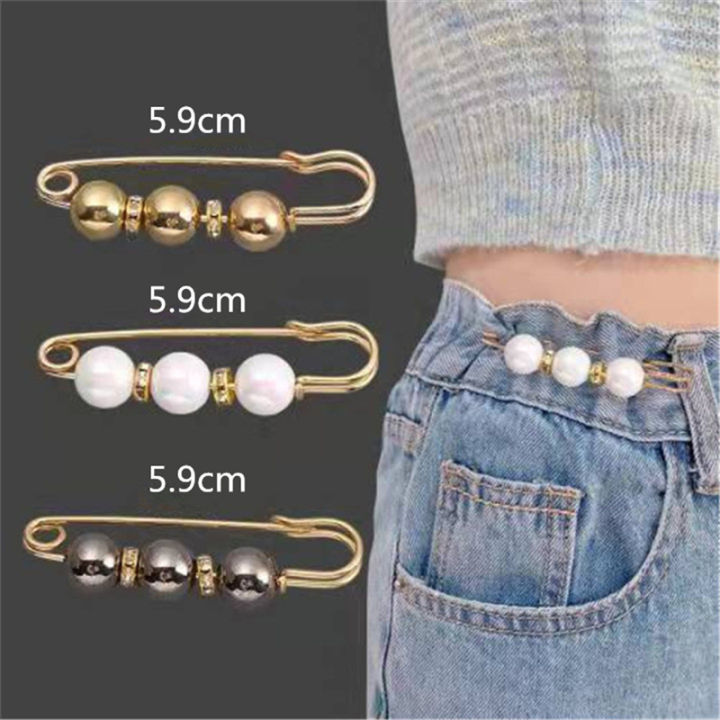 3pcs Double Pearl Brooches For Women, Party Dress Waist Decorative Pin