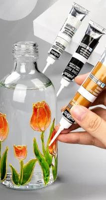 1PC Pebeo Vitrea Glass Paint Outliners 20 Ml Tubes 0.67 Fl Oz Non-toxic Transparent Water-based HIGH GLOSS PAINT IN PEN FORM
