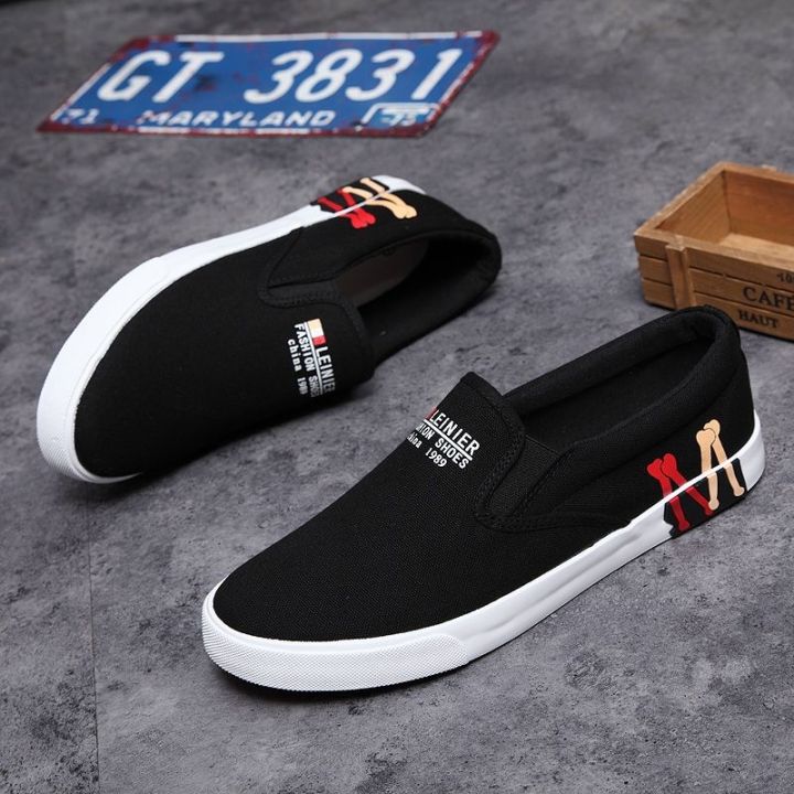 ready-spring-and-summer-mens-casual-shoes-mens-korean-style-trendy-student-skate-shoes-lazy-shoes-slip-on-large-size-canvas-shoes-men