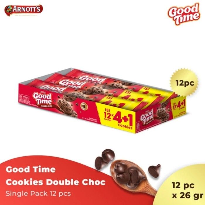 Good Time Goodtime Double Choc 1 Box Isi 12 Pcs 27gr Kemasan Baru