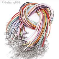 10PCS/lot 1.5mm White Black Mix Colors Nylon Tarpaulin Waxed Leather Necklaces Pendant Lobster Clasps String Cord Choker Jewelry