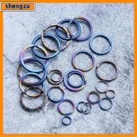 SHENGZU 1/2pcs เครื่องมือแขวนกลางแจ้ง คลิปวงกลม โลหะผสมไททาเนียม พวงกุญแจ EDC หัวเข็มขัด พวงกุญแจ ที่ยึดแบบพกพา