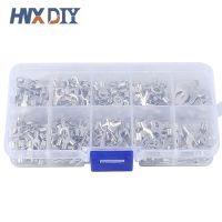 320Pcs/Box 10 In 1 U-type Brass Terminals Non-Insulated Ring Fork Terminals Assortment Kit Cable Wire Connector Crimp Spade Food Storage  Dispensers