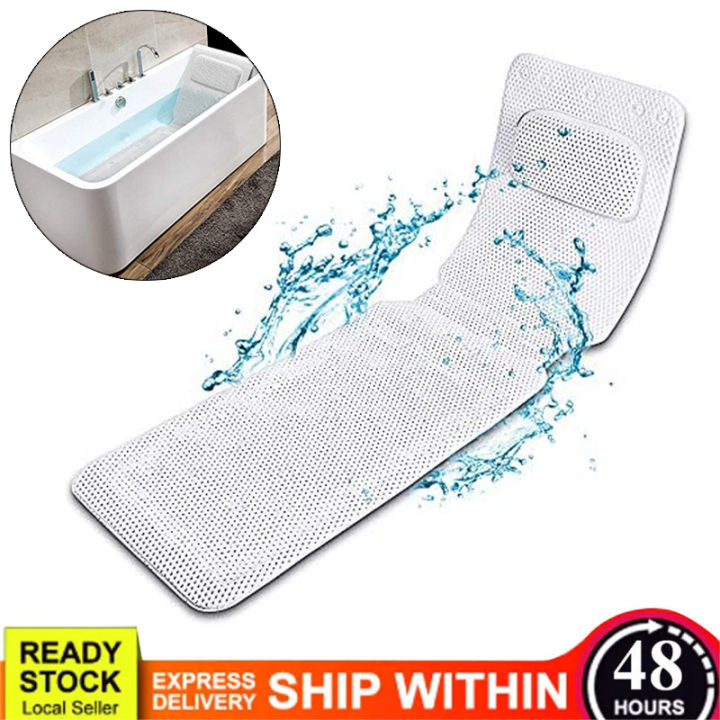 Large Full Body Bath Pillow, Spa Cushion Shower Bathtub Tub Suction Pillow  Mat