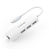 ฮับพอร์ต USB USB-C ถึง3พอร์ต + อะแดปเตอร์ LAN อีเธอร์เน็ต RJ45สำหรับ MacBook Pro 15/16 (สายฟ้า3),Mac Air, MacBook 12, Chromebook