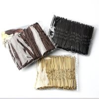 50PCS Women 6CM Hair Waved U-shaped Bobby Pin Barrette Salon Grip Clip Hairpins Black Metal Hair Accessories For Bun