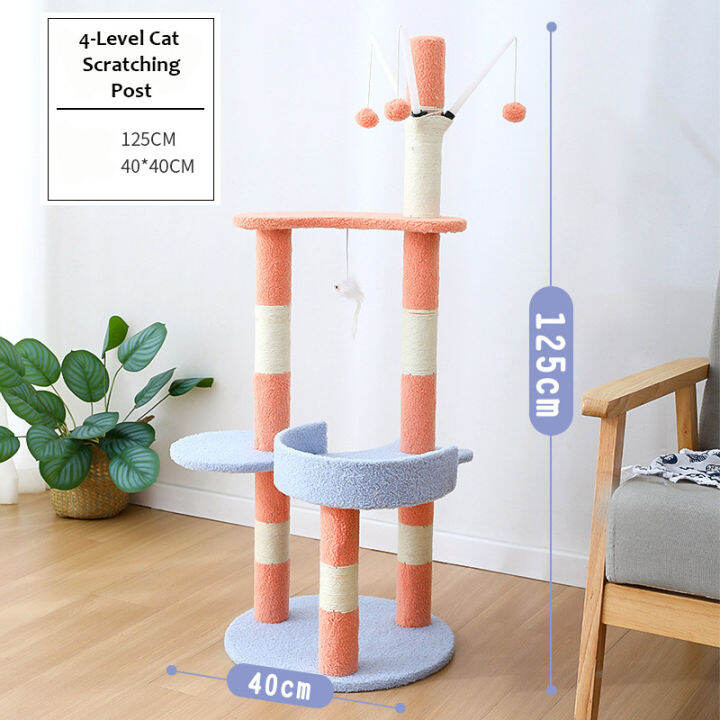 Taotaopet 4 Level Cat Scratching Post Tree House 125cm Lazada Singapore