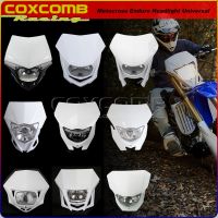 ♟ White Dirt Bike MX Enduro Motocross Headlight Head Light Lamp For Yamaha Kawasaki Suzuki WR125 WR250 WR450 KLX KXF CRF TE FE