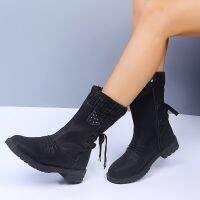 New Arrivals Soft Women Shoes Woman Boots Fashion Round PU Lace-up Ankle Boots 2022 Joining Together Winter Comfortable Boots