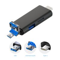 Pembaca kartu Usb 2.0 multifungsi pembaca kartu ponsel adaptor tipe-c/USB/mikro USB/TF/memori 5 dalam 1