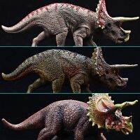 หุ่นฟิกเกอร์ไดโนเสาร์ยุคจูราสสิกรุ่น Triceratops หุ่นแอ็กชันจำลองแข็งการตกแต่งบ้านของขวัญวันฮาโลวีนสำหรับเด็ก