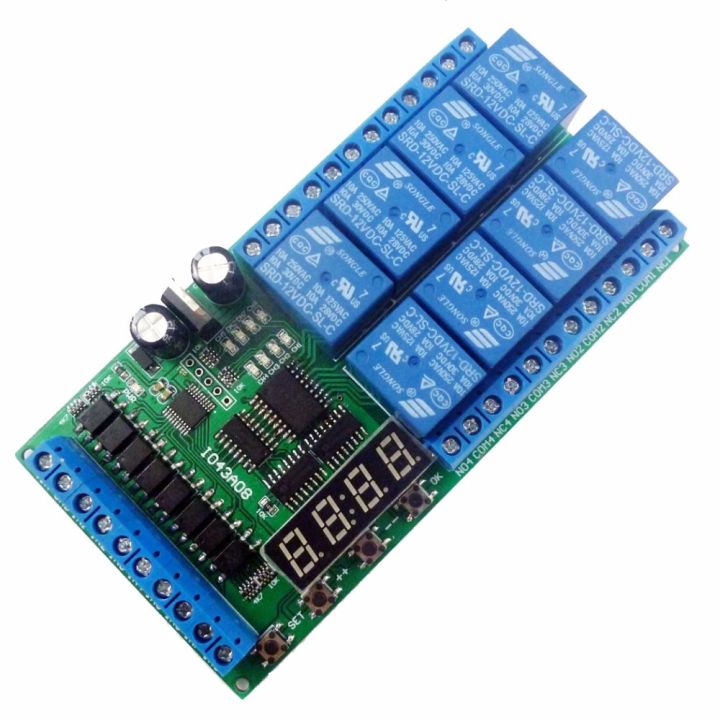 dc-12v-8-channels-multifunction-timer-delay-relay-board-time-switch-timing-loop-interlock-self-locking-momentary-bistable