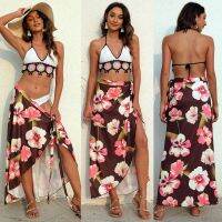 [COD] Cross-border womens supply flower print one-piece beach irregular strap 200233