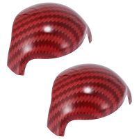 Gear Shift Cover Interior Accessories for Ford for Mustang 2015-2021 ABS Carbon Fiber 2PCS, Red