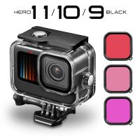 Gopro Hero 11 10 9เคสกันน้ำสีดำดำใต้น้ำดำน้ำ60ม. สำหรับ Go Pro 9 10 11 Gopro Essorie