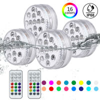 [พร้อมสต็อก] 13 LED สระว่ายน้ำแสง IP68กันน้ำ RF ระยะไกลไฟใต้น้ำสำหรับบ่อน้ำพุพิพิธภัณฑ์สัตว์น้ำแจกันอ่างอาบน้ำตกแต่งบ้านใต้น้ำโคมไฟ