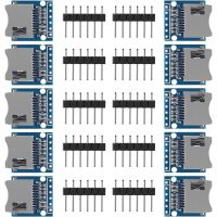 10ชิ้นไมโคร SD โมดูลตัวอ่านอะแดปเตอร์บัตร TF SDHC กับ SPI Inter การแปลงระดับชิปสำหรับ Arduino