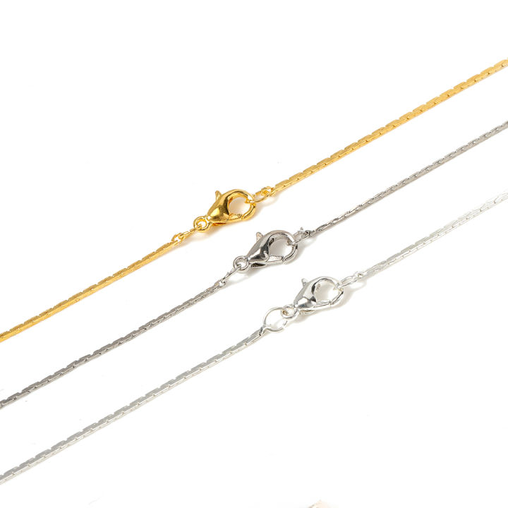 12pc-gold-silver-color-necklace-curb-chain-40cm-length-metal-link-chain-lobster-clasp-necklace-simple-chain-diy-jewelry-findings