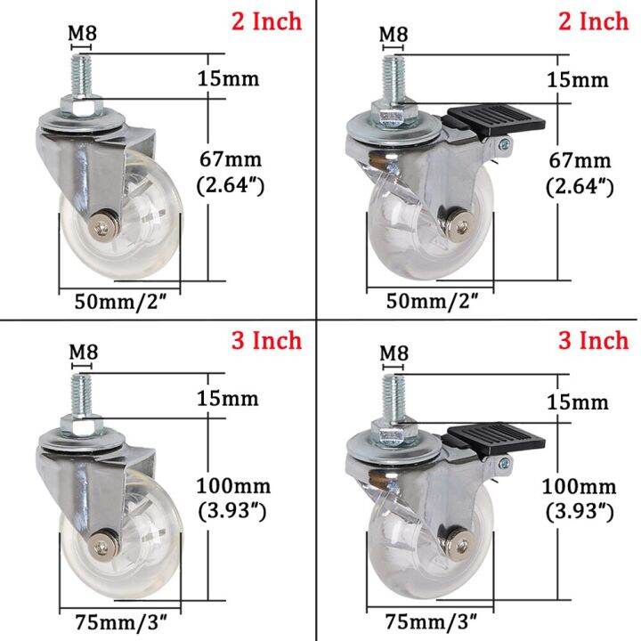 2-3-inch-swivel-caster-wheels-heavy-duty-industrial-caster-with-m8-x-15mm-threaded-stem-no-noise-pu-wheels-for-carts-workbench-furniture-protectors-re