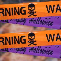 【YP】 Warning Tape Signs Props Window Prop Danger line 580x8.5cm Decoration Witch Balloons