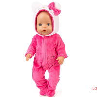 LQ 1PC น่ารัก43ซม.ตุ๊กตาเด็กใหม่ตุ๊กตาเสื้อผ้าอุปกรณ์เสริม Reborn Doll Plush jumpsuit