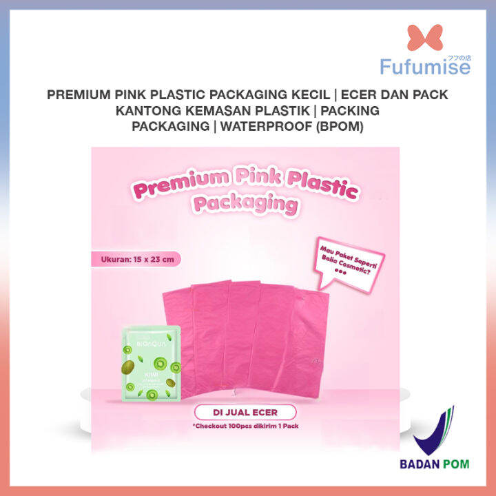 Premium Pink Plastic Packaging KECIL ECER dan Pack Kantong Kemasan