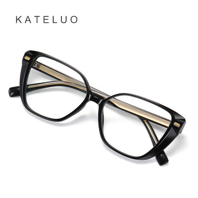[พร้อมกล่อง] แว่นตาป้องกันแสงสีฟ้าสำหรับผู้หญิง KATELUO BC908 TR90กรอบตาแมวน้ำหนักเบาพิเศษ