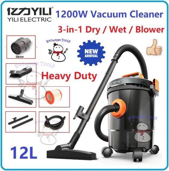 HEAVY DUTY 3 IN 1 WET AND DRY VACUUM CLEANER YILI 1200W BLOWER HeavyDuty CLEANERS FLOOR CARE