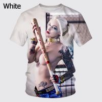 [High quality inventory] New Summer Short Sleeve Strange Fashion Casual Harley Quinn 3D Printing Mens Round Neck Short Sleeve Tops