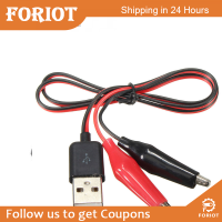 Foriot  คลิปทดสอบหนังจระเข้ขนาดเล็กไปยังอะแดปเตอร์ USB สายเคเบิลขนาด58ซม.