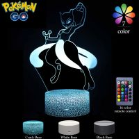 【 YUYANG Lighting 】 Pokemon Pikachu Gengar Rayquaza โต๊ะไฟกลางคืน3D หลอดไฟ LED สีสันสดใสตกแต่งห้องนอนของขวัญวันเกิดของเล่นเด็ก