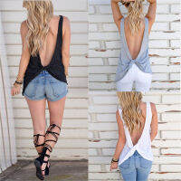 Hang qiao shopFashion Women Backless Tank top Sleeveless casual T-shirt Blouses