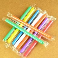 100pcs Disposable Straws Multicolor Wide Large MilkTea Milkshake Plastic Party Bar Accessories Drinking Straws for Wedding