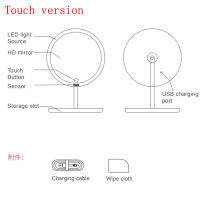 Sensory Switch Makeup Mirror With Led Light Storage Box LED Mirror Bathroom Large Round Makeup With LED Light Up Mirror USB New