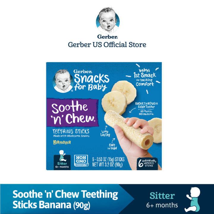 Gerber Soothe 'N' Chew Teething Sticks Banana 90g Lazada PH