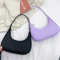 2023 New Trend Dumpling Bag Nylon Crossbody Bag for Women Lightweight Small Crossbody Armpit Bag Solid Color Single Shoulder Bag