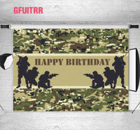 GFUITRR Camouflage Soldier Photography Backdrop Boys Birthday Party Backgrounds Green Vinyl Photo Props