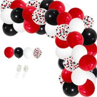 12inch Red Black White Balloons Garland Arch Kit Confetti Circus BBQ Casino Party Birthday Ballons Graduation Decor Baby Shower Balloons