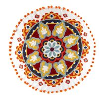 Ethnic Morocco Style Round Hippie Floor Pillow Case Bohemian Multicolor Mandala Floral Embroidery Pouf Cushion Cover