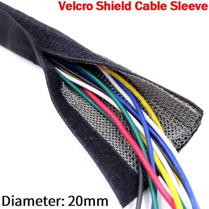 Shielded Cable Sleeve 20mm With Velcro Tape Insulation Nylon Harness