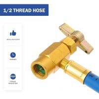 Air Conditioning Refrigerant Charging Hose with Gauge for Car (1/2 Thread for American and Europe)