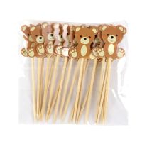 【LZ】✽  20pcs Cute Bear Food Picks Cake Dessert Toothpicks Fruit Forks Wedding Birthday Party Baby Shower Decoration Supplies Christmas