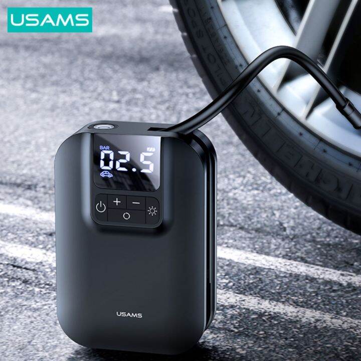 USAMS ZB215 Mini Car Air Pump Portable 5000mAh Pompa Angin Ban Mobil